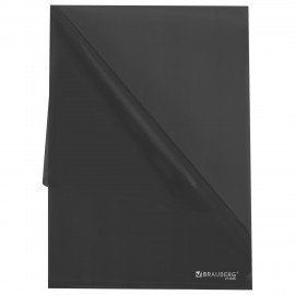 Папка-уголок прозрачная А4 BRAUBERG UNIVERSAL, черная, 0,10 мм, 273046