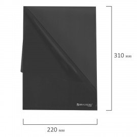 Папка-уголок прозрачная А4 BRAUBERG UNIVERSAL, черная, 0,10 мм, 273046