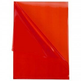 Папка-уголок прозрачная А4 BRAUBERG UNIVERSAL, красная, 0,10 мм, 273047