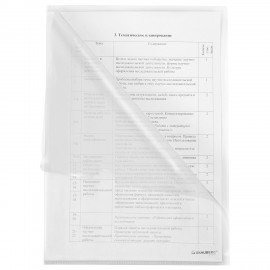 Папка-уголок жесткая А4 BRAUBERG UNIVERSAL, прозрачная, 0,15 мм, 273049