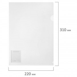 Папка-уголок жесткая А4 BRAUBERG UNIVERSAL, прозрачная, 0,18 мм, 273054