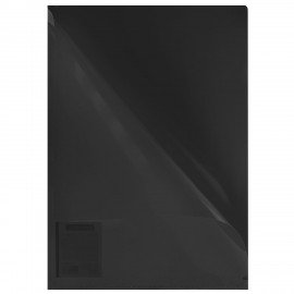 Папка-уголок жесткая непрозрачная А4 BRAUBERG UNIVERSAL, черная, 0,18 мм, 273056