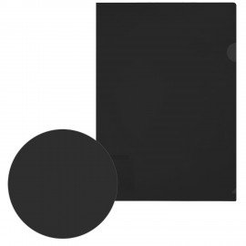 Папка-уголок жесткая непрозрачная А4 BRAUBERG UNIVERSAL, черная, 0,18 мм, 273056