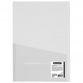 Папка-уголок 2 кармана А4 BRAUBERG SPECIAL, прозрачная, 0,18 мм, 273059