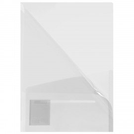 Папка-уголок 2 кармана А4 BRAUBERG SPECIAL, прозрачная, 0,18 мм, 273059