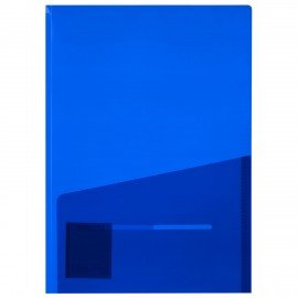 Папка-уголок 2 кармана непрозрачная А4 BRAUBERG SPECIAL, синяя, 0,18 мм, 273060