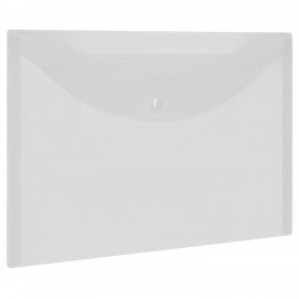 Папка-конверт с кнопкой МАЛОГО ФОРМАТА А5 BRAUBERG UNIVERSAL, прозрачная, 0,15 мм, 273065