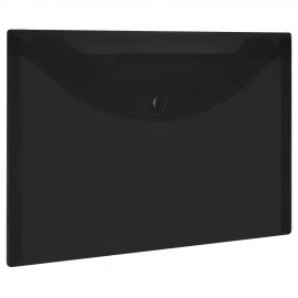 Папка-конверт с кнопкой прозрачная МАЛОГО ФОРМАТА А5, BRAUBERG UNIVERSAL, черная, 0,15 мм, 273067