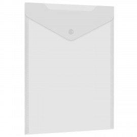 Папка-конверт с кнопкой А4 BRAUBERG UNIVERSAL, до 100 листов, вертикальная, прозрачная, 0,15 мм, 273075