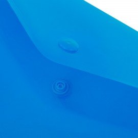 Папка-конверт с кнопкой прозрачная А4 BRAUBERG UNIVERSAL, вертикальная, синяя, 0,15 мм, 273076