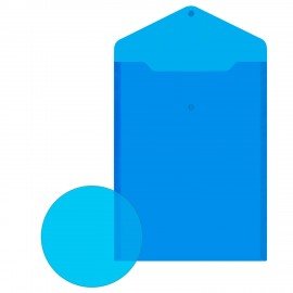 Папка-конверт с кнопкой прозрачная А4 BRAUBERG UNIVERSAL, вертикальная, синяя, 0,15 мм, 273076