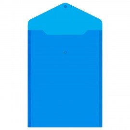Папка-конверт с кнопкой прозрачная А4 BRAUBERG UNIVERSAL, вертикальная, синяя, 0,15 мм, 273076