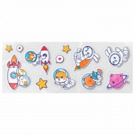 Восковые мелки фигурные BRAUBERG KIDS "РАКЕТА", НАБОР 12 цветов + НАКЛЕЙКИ В ПОДАРОК!, 273082