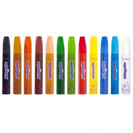 Восковые мелки утолщенные на масляной основе ЮНЛАНДИЯ "ДОМИКИ", 12 цветов, 273090