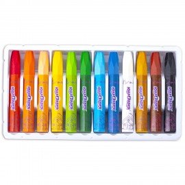 Восковые мелки утолщенные на масляной основе ЮНЛАНДИЯ "ДОМИКИ", 12 цветов, 273090