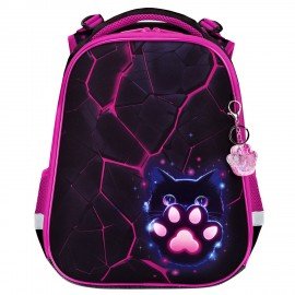 Ранец BRAUBERG PREMIUM, 2 отделения, с брелоком, "Pink lava", 38х29х16 см, 273097