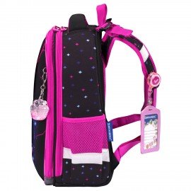 Ранец BRAUBERG PREMIUM, 2 отделения, с брелоком, "Pink lava", 38х29х16 см, 273097