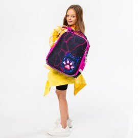 Ранец BRAUBERG PREMIUM, 2 отделения, с брелоком, "Pink lava", 38х29х16 см, 273097