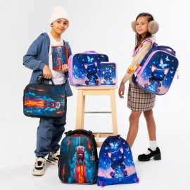 Ранец BRAUBERG PREMIUM, 2 отделения, с брелоком, "Night catcher", СВЕТЯЩИЙСЯ, 38х29х16 см, 273099