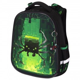 Ранец BRAUBERG PREMIUM, 2 отделения, с брелоком, "Digital spider", LED-ЛАМПОЧКИ, 38х29х16 см, 273101