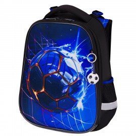 Ранец BRAUBERG PREMIUM, 2 отделения, с брелоком, "Score goal", 3D-панель, 38х29х16 см, 273102