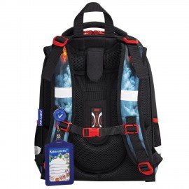 Ранец BRAUBERG PREMIUM, 2 отделения, с брелоком, "Foggy car", 3D-панель, 38х29х16 см, 273103