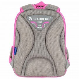 Ранец BRAUBERG QUADRO, 3 отделения, с брелком, Hi there, велюровая панель, 37х28х18 см, 273105