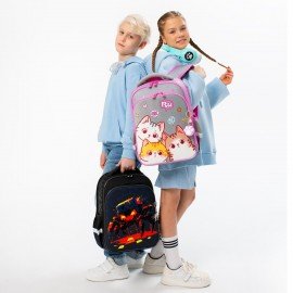 Ранец BRAUBERG QUADRO, 3 отделения, с брелком, Fire spider, 37х28х18 см, 273106