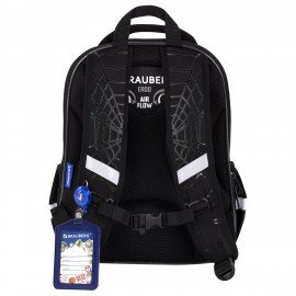 Ранец BRAUBERG QUADRO, 3 отделения, с брелком, Fire spider, 37х28х18 см, 273106