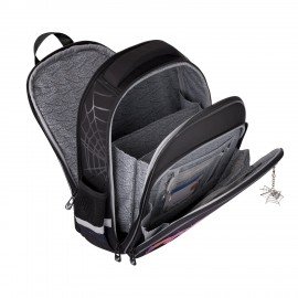 Ранец BRAUBERG QUADRO, 3 отделения, с брелком, Fire spider, 37х28х18 см, 273106