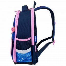 Ранец BRAUBERG FIT, 2 отделения, Night watcher, СВЕТЯЩИЙСЯ, 38х27х14 см, 273108