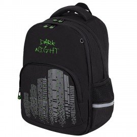 Рюкзак BRAUBERG SOFT, 2 отделения, 3 кармана, "Dark night", СВЕТООТРАЖАЮЩИЙ ПРИНТ, 40х31х15 см, 273119