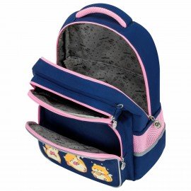 Рюкзак ЮНЛАНДИЯ COMPLETE с пеналом в комплекте, эрго-спинка, "Relaxing cats", 42х29х14 см, 273121