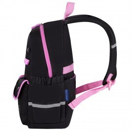 Рюкзак BRAUBERG PASTEL с термонашивками в комплекте, "Black kitty", черный, 40х29х14 см, 273128
