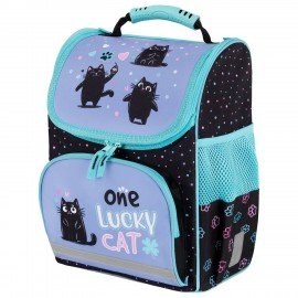Ранец ПИФАГОР BASIC, 1 отделение, 3 кармана, эргономичная спинка, "Funny cats", 35х28х18 см, 273135