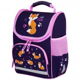 Ранец ПИФАГОР BASIC, 1 отделение, 3 кармана, эргономичная спинка, "Playing foxes", 35х28х18 см, 273136