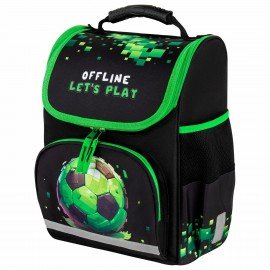 Ранец ПИФАГОР BASIC, 1 отделение, 3 кармана, эргономичная спинка, "Offline", 35х28х18 см, 273139