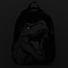 Ранец BRAUBERG SHINY, 2 отделения, с брелком, Scary dino, СВЕТЯЩИЙСЯ РИСУНОК, 38х28х14 см, 273143