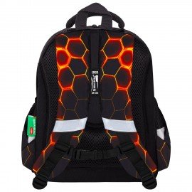 Ранец BRAUBERG KIDS STANDARD, 2 отделения, Fire split, 3D-панель, 36х28х14 см, 273147