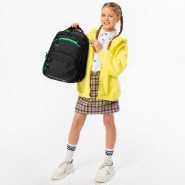 Рюкзак BRAUBERG FORCE, 2 отделения, 5 карманов, "Neon green", 39х28х17 см, 273153