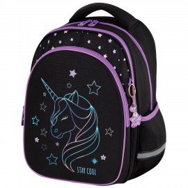 Рюкзак BRAUBERG OPTIMA, 2 отделения, с брелоком, "Radiant unicorn", 36х27х18 см, 273157