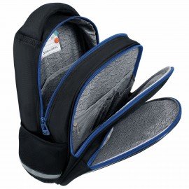 Рюкзак BRAUBERG OPTIMA, 2 отделения, с брелоком, "Burning ball", 3D-панель, 36х27х18 см, 273158