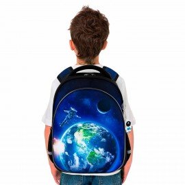 Рюкзак BRAUBERG OPTIMA, 2 отделения, с брелоком, "Brave astronaut", 3D-панель, 36х27х18 см, 273159