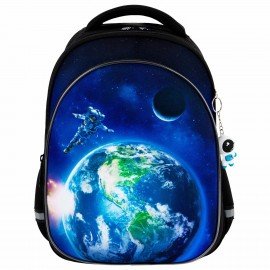 Рюкзак BRAUBERG OPTIMA, 2 отделения, с брелоком, "Brave astronaut", 3D-панель, 36х27х18 см, 273159