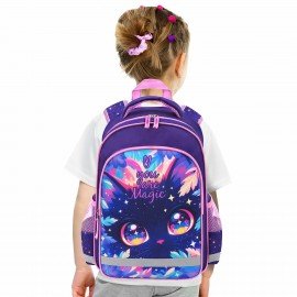 Рюкзак ПИФАГОР SCHOOL, 1 отделение, 3 кармана, "Magic kitty", 38x28х14 см, 273166
