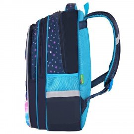 Рюкзак BRAUBERG KIDS FLOSSY, 2 отделения, 3 кармана, "Sky girl", 3D-панель, 40х28х18 см, 273179