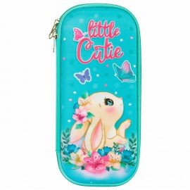 Пенал ЮНЛАНДИЯ, 1 отделение, карман, полиэстер/EVA, 22х10х5 см, Pretty bunny, 273189