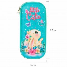 Пенал ЮНЛАНДИЯ, 1 отделение, карман, полиэстер/EVA, 22х10х5 см, Pretty bunny, 273189