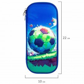 Пенал ЮНЛАНДИЯ, 1 отделение, карман, полиэстер/EVA, 22х10х5 см, Football match, 273191