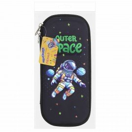 Пенал ЮНЛАНДИЯ, 1 отделение, карман, полиэстер/EVA, 22х10х5 см, Outer space, 273192